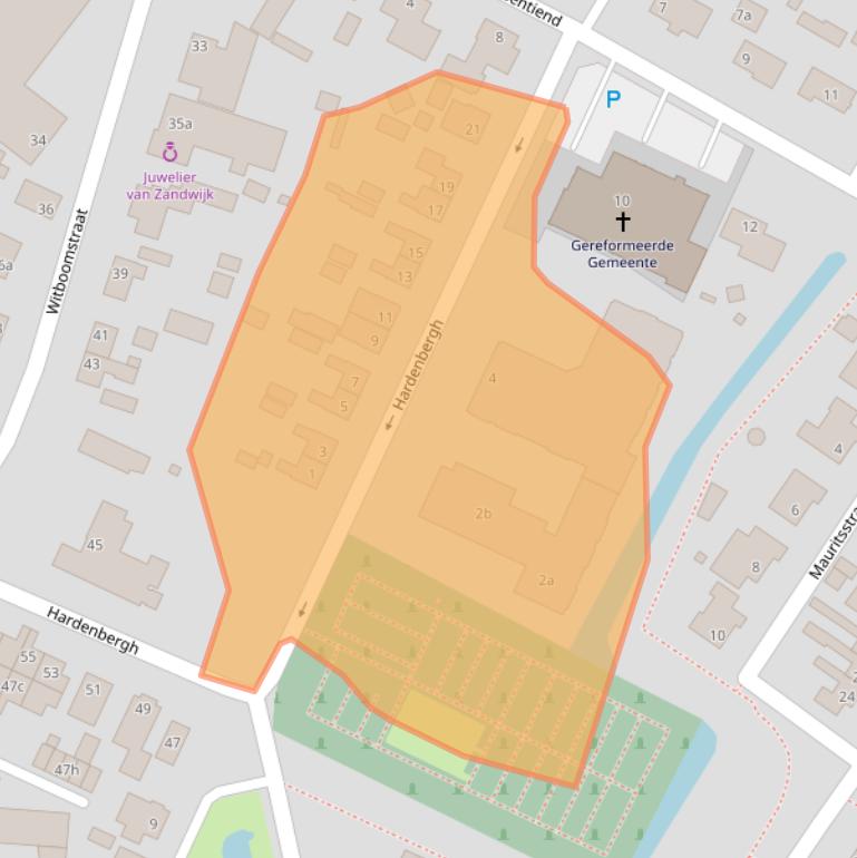 Kaart van postcodegebied 4264SG.