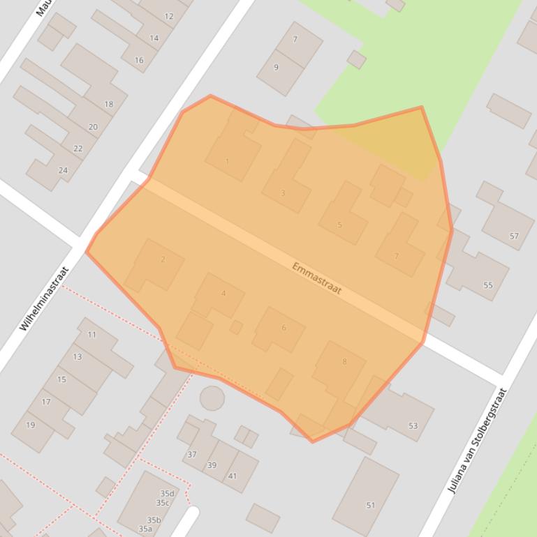 Kaart van postcodegebied 4264SJ.