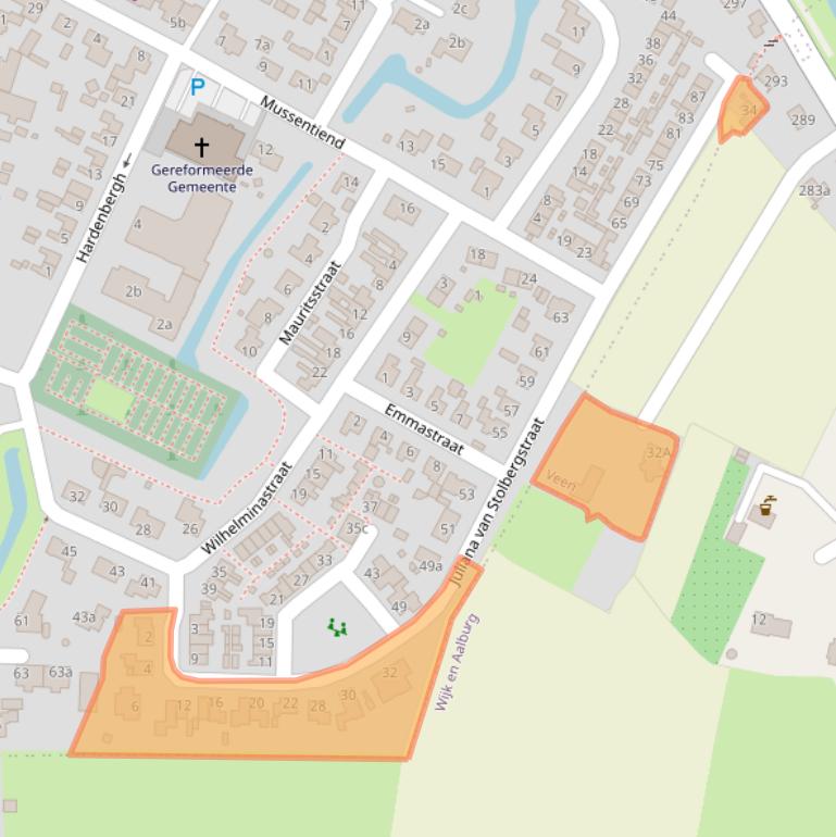 Kaart van postcodegebied 4264SW.