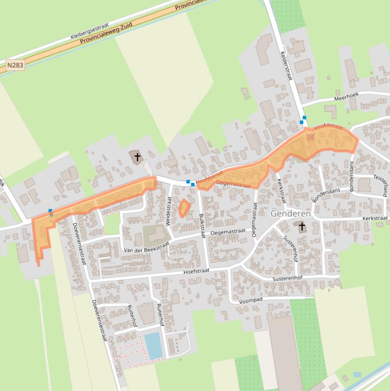 Kaart van postcodegebied 4265HJ.