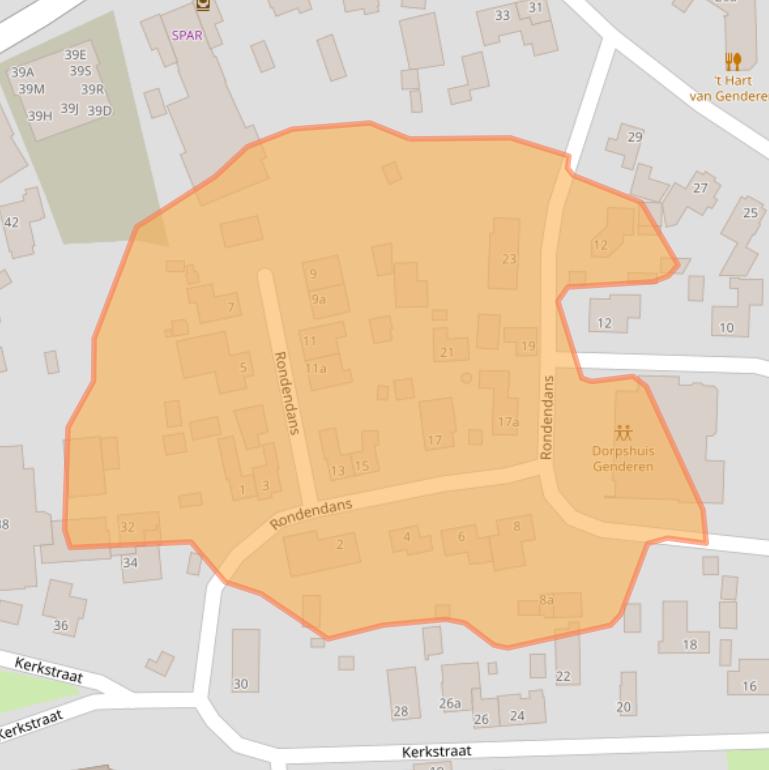 Kaart van postcodegebied 4265JG.