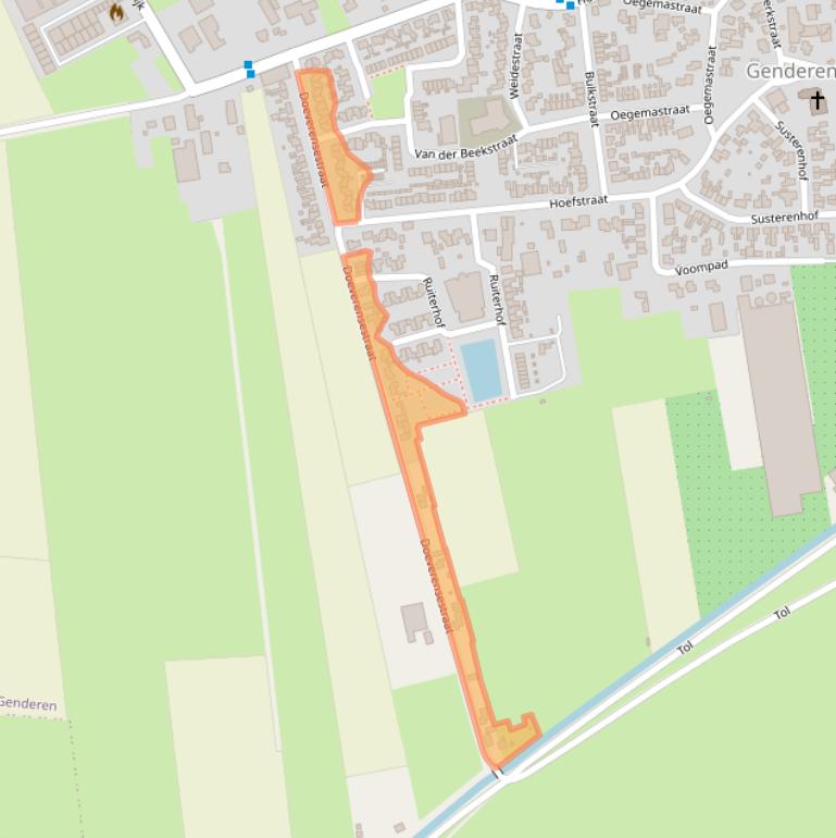 Kaart van postcodegebied 4265JM.