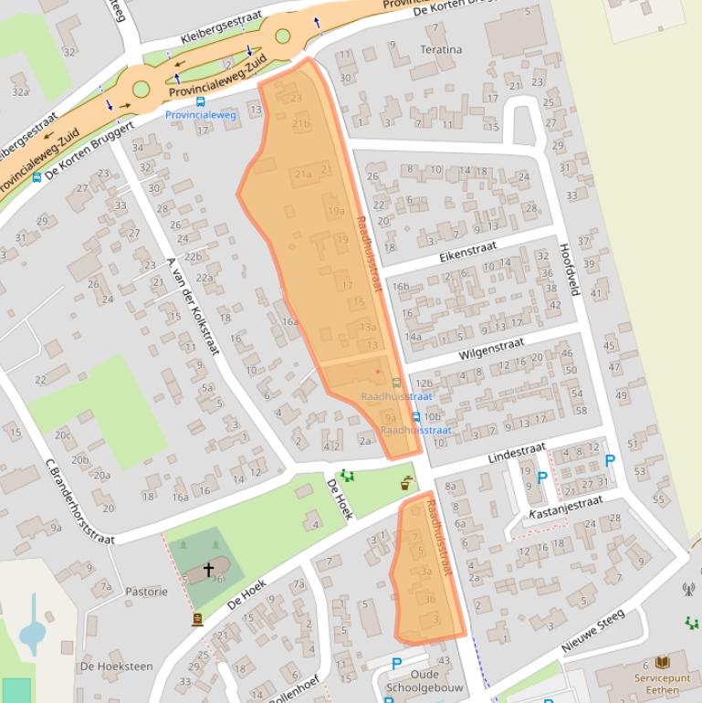 Kaart van postcodegebied 4266EA.