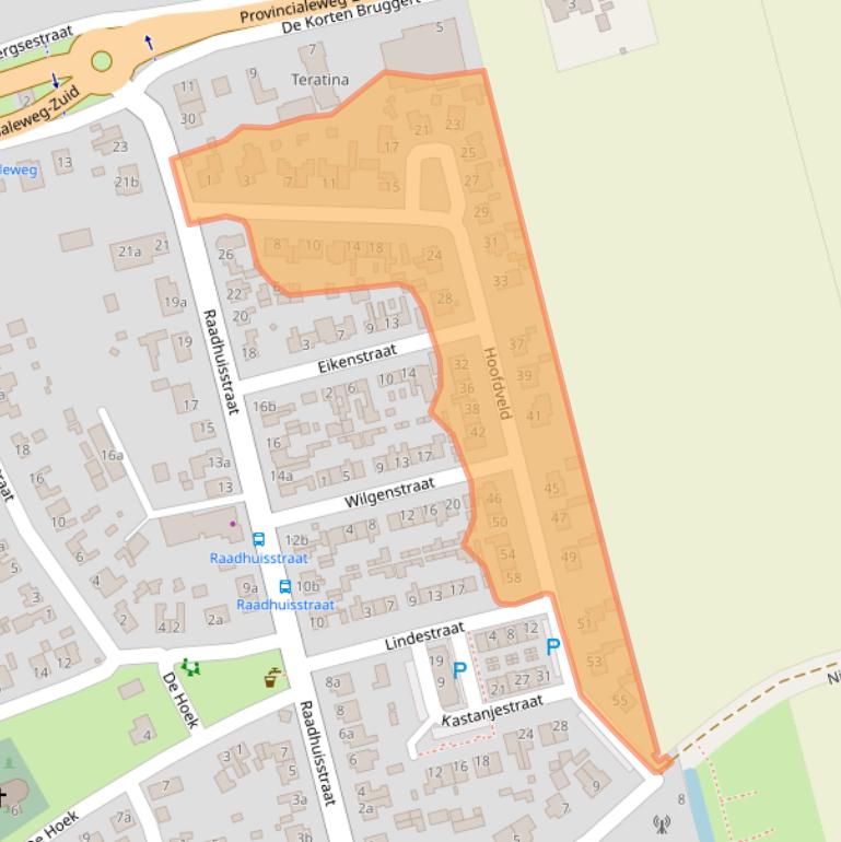 Kaart van postcodegebied 4266EC.