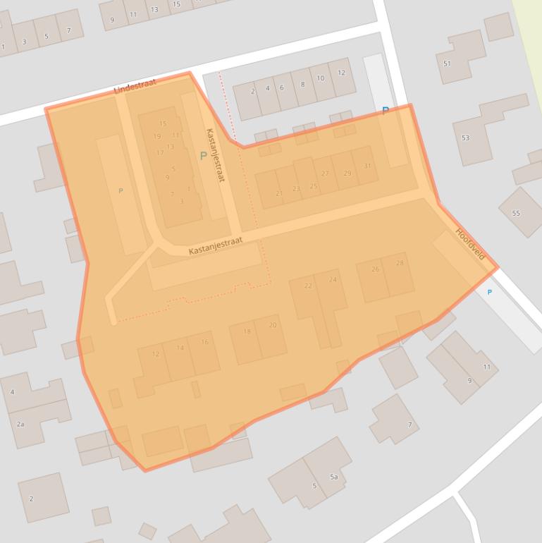 Kaart van postcodegebied 4266EJ.