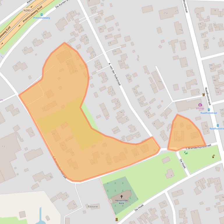 Kaart van postcodegebied 4266EL.