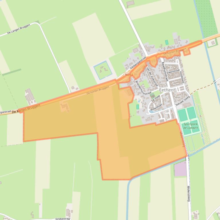 Kaart van postcodegebied 4266ER.