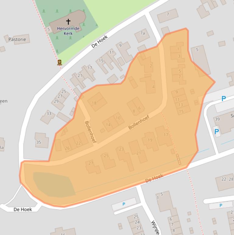 Kaart van postcodegebied 4266EW.