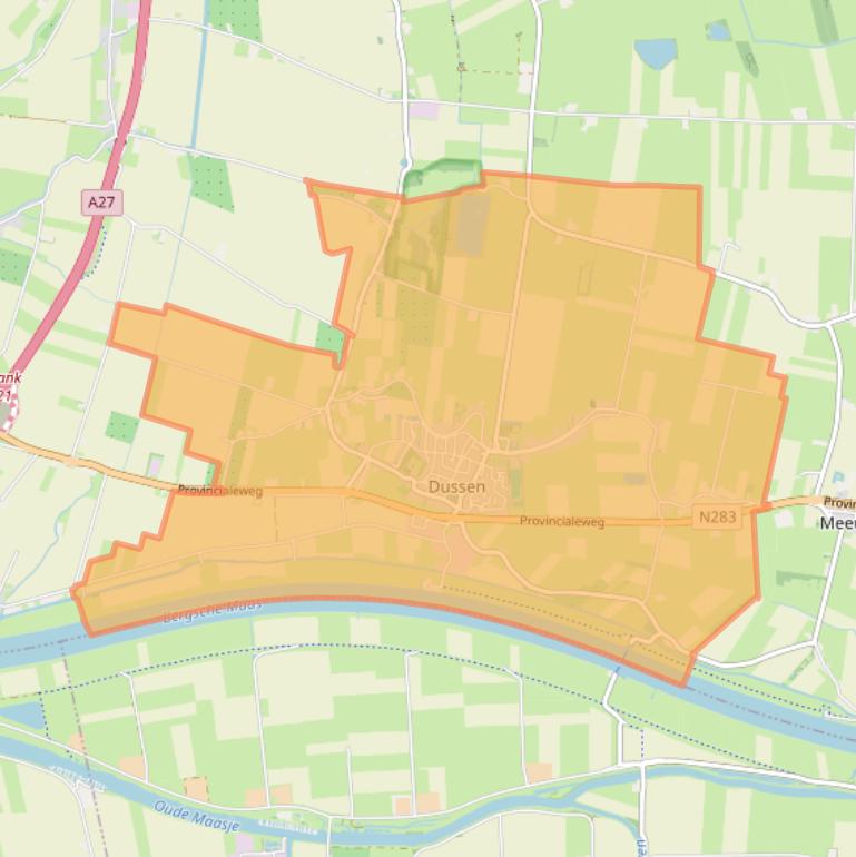 Kaart van postcodegebied 4271.