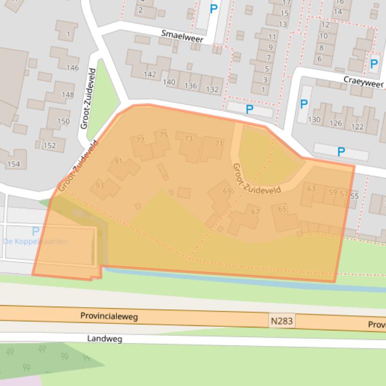 Kaart van postcodegebied 4271CB.