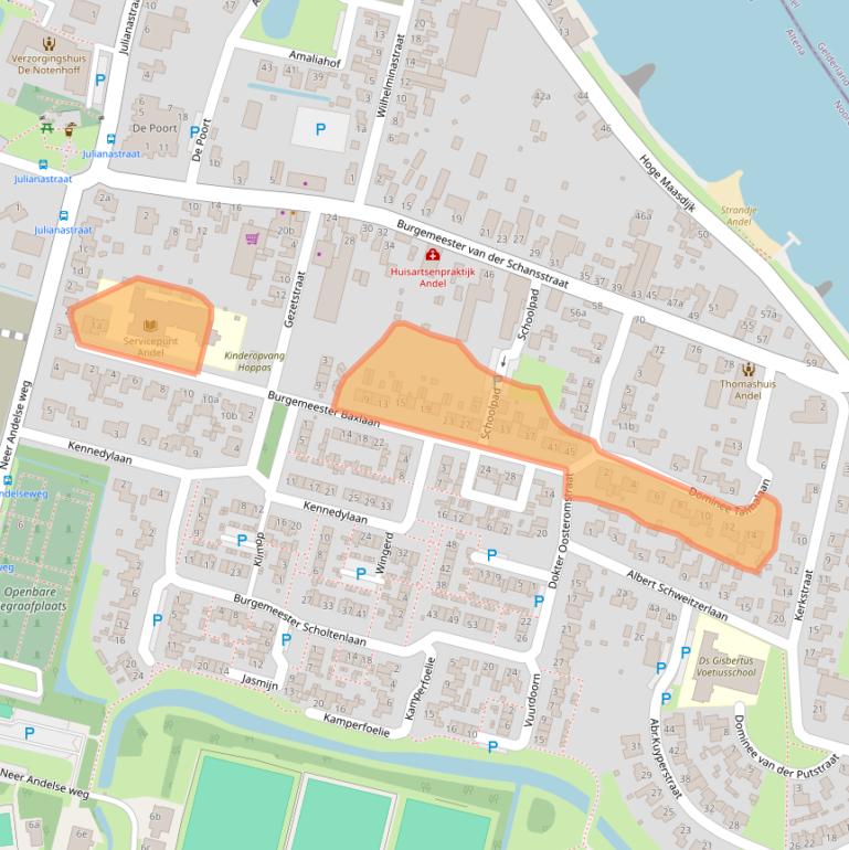 Kaart van postcodegebied 4281KN.