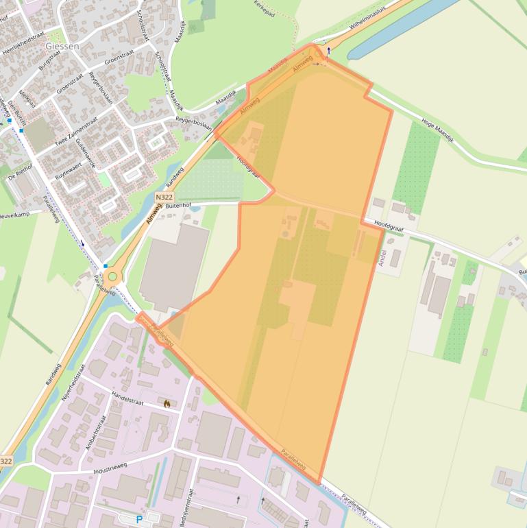 Kaart van postcodegebied 4283GT.