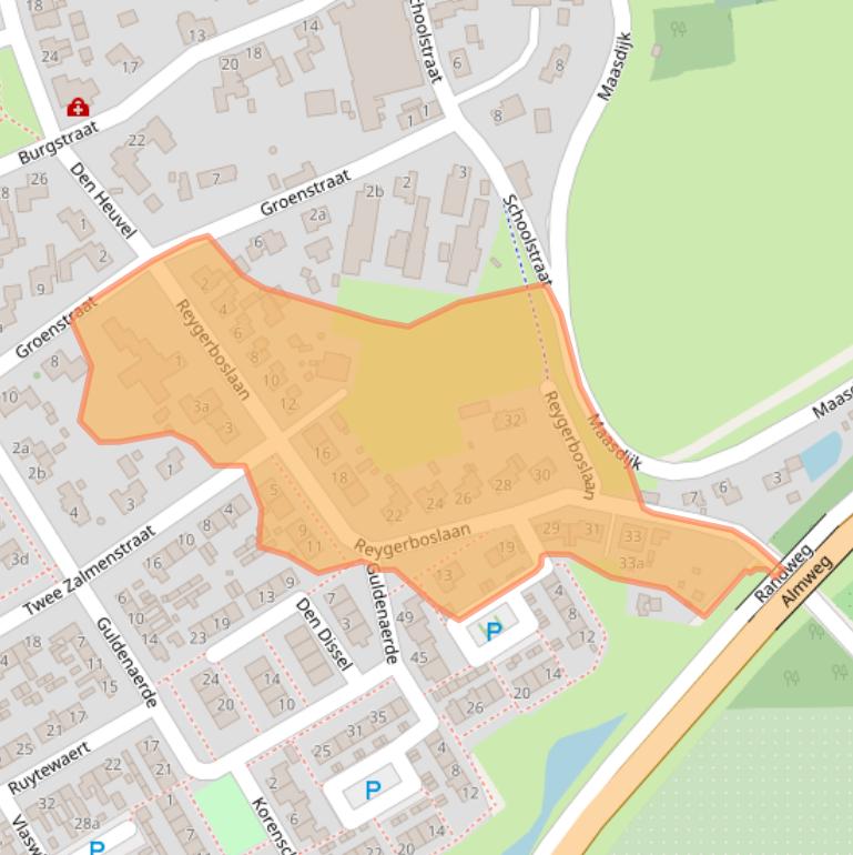 Kaart van postcodegebied 4283HB.