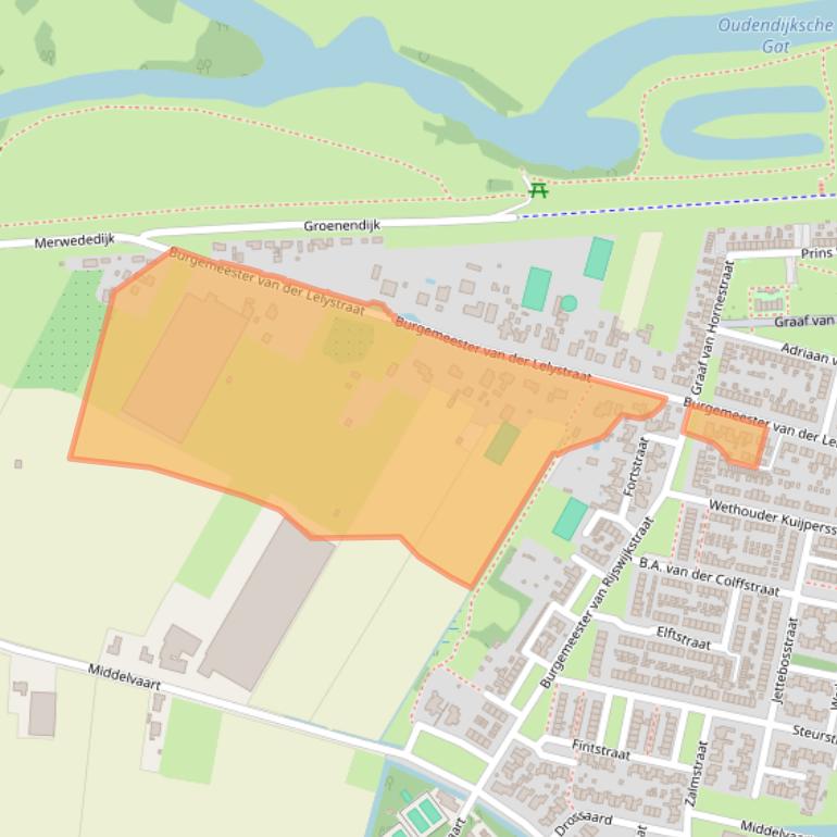 Kaart van postcodegebied 4285BK.