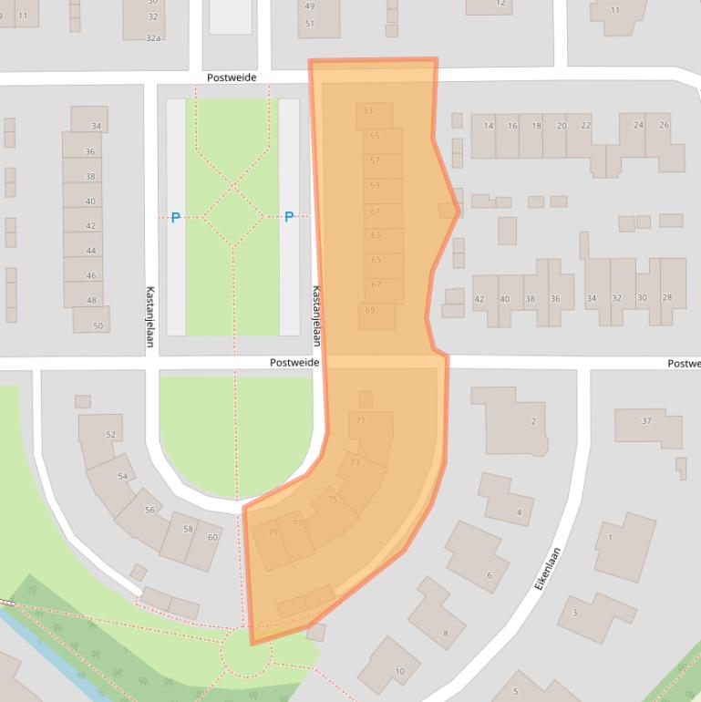 Kaart van postcodegebied 4285DB.