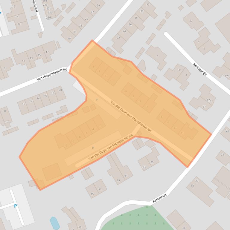 Kaart van postcodegebied 4286BE.