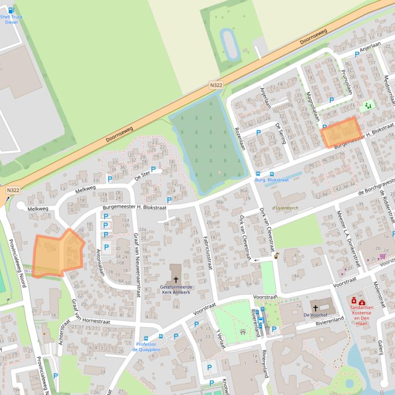 Kaart van postcodegebied 4286CA.