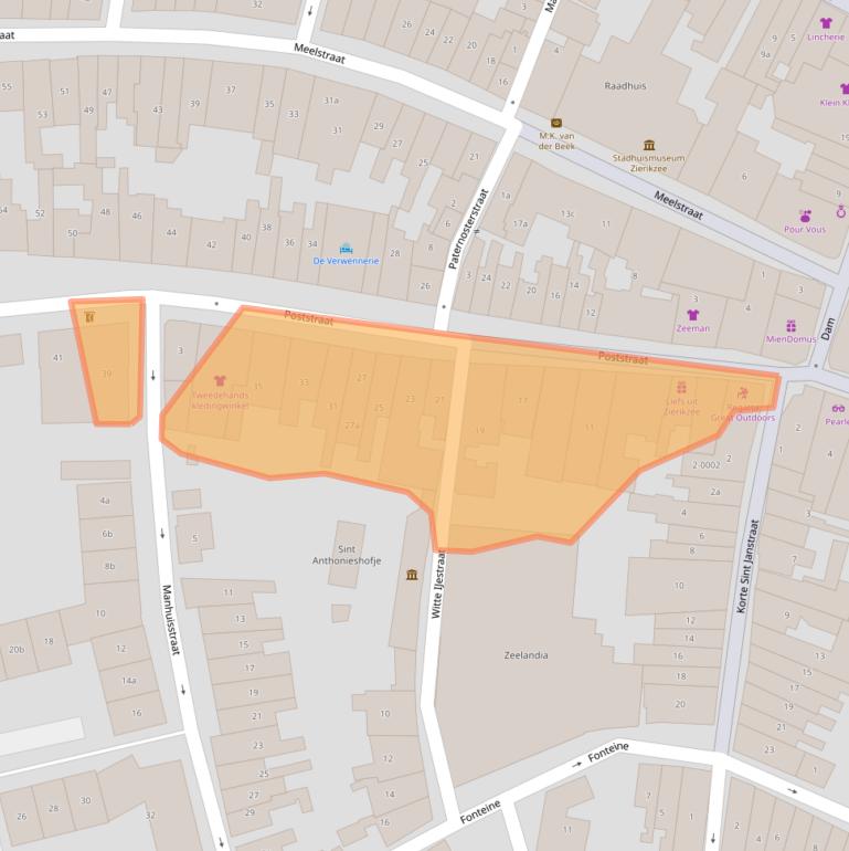 Kaart van postcodegebied 4301AA.