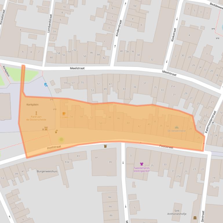 Kaart van postcodegebied 4301AD.