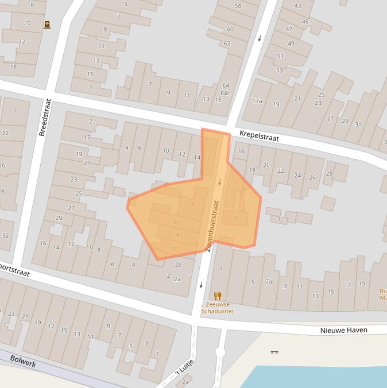 Kaart van postcodegebied 4301AN.