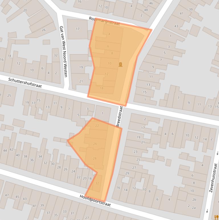 Kaart van postcodegebied 4301AX.