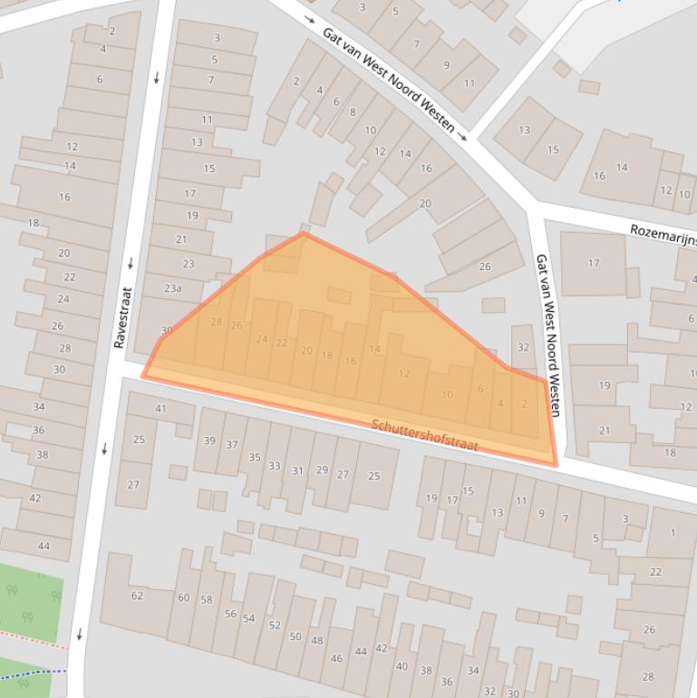 Kaart van postcodegebied 4301BA.