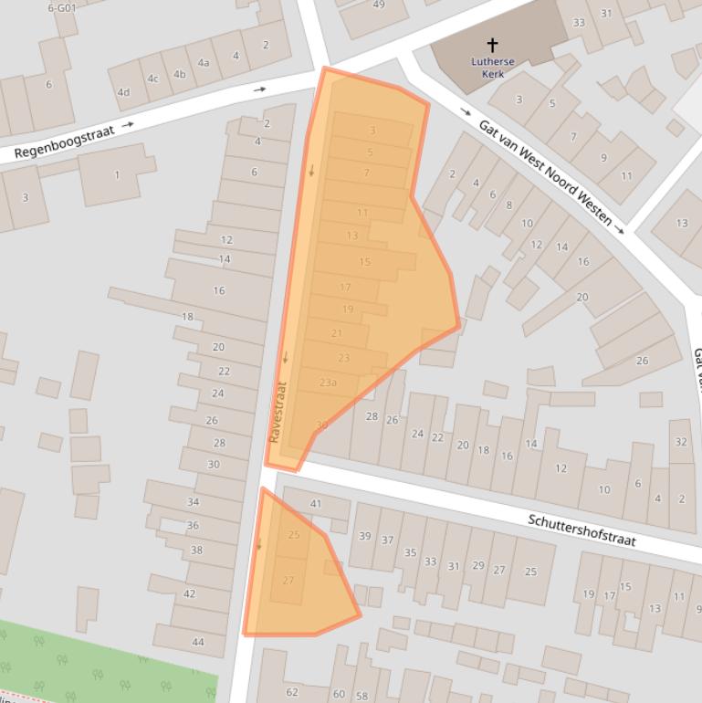 Kaart van postcodegebied 4301BB.