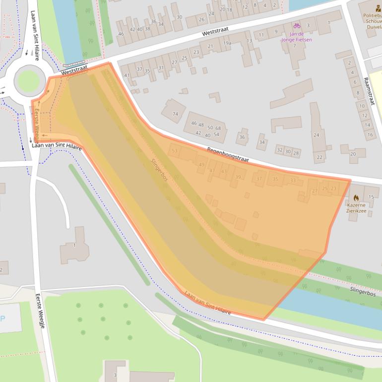 Kaart van postcodegebied 4301BS.