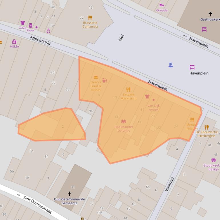 Kaart van postcodegebied 4301CB.