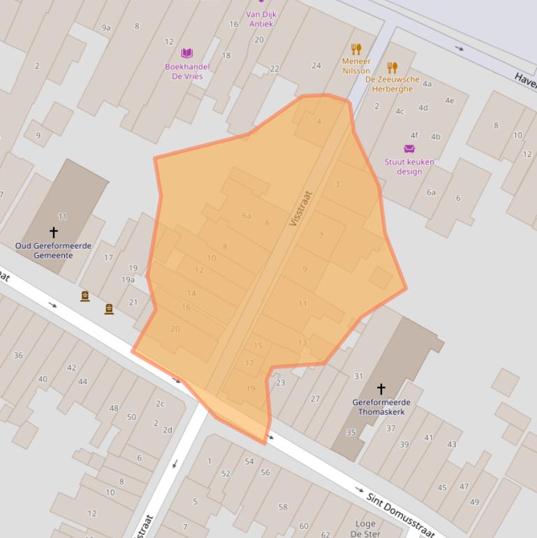 Kaart van postcodegebied 4301CC.