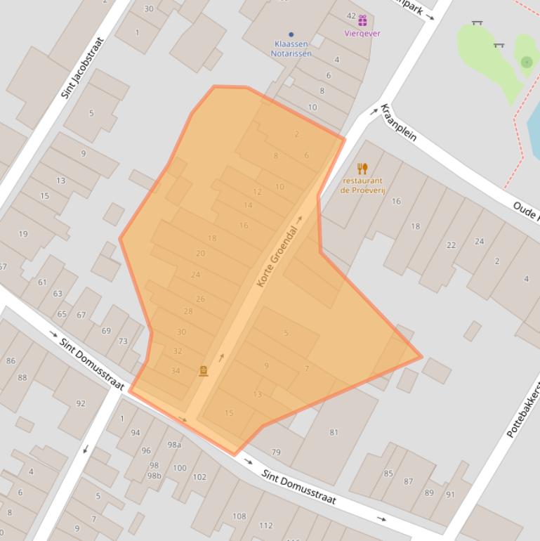 Kaart van postcodegebied 4301CJ.