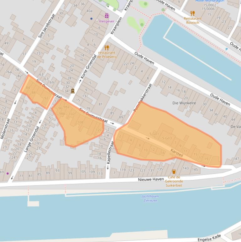 Kaart van postcodegebied 4301CS.