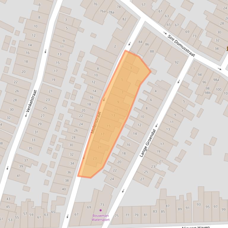 Kaart van postcodegebied 4301DC.