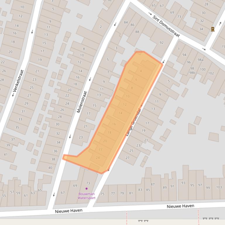 Kaart van postcodegebied 4301DG.