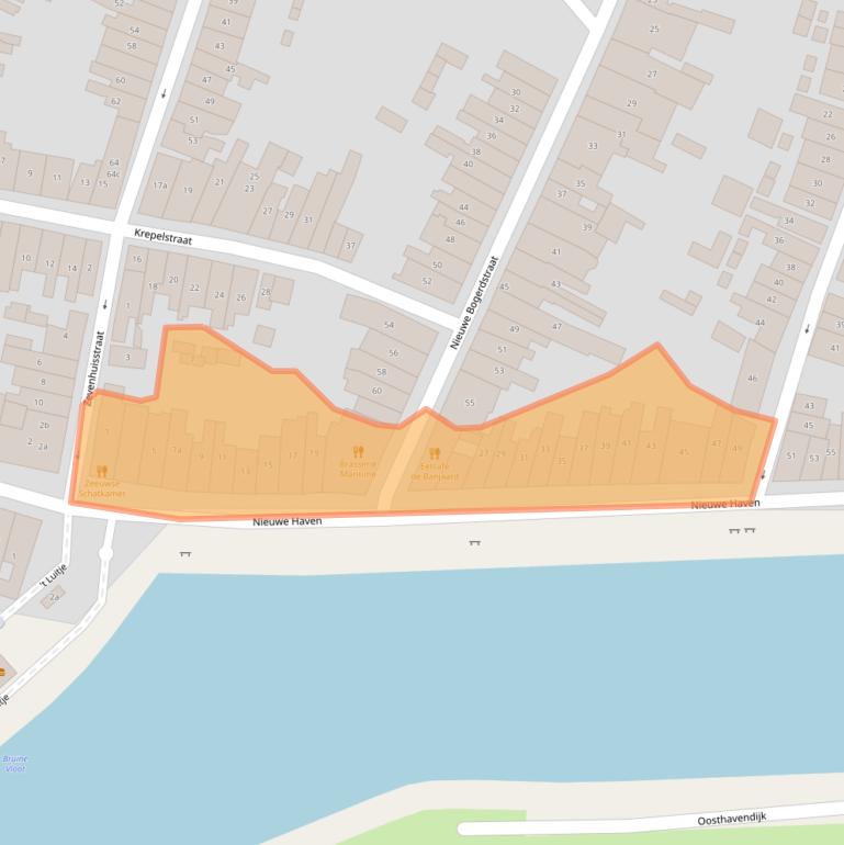 Kaart van postcodegebied 4301DJ.