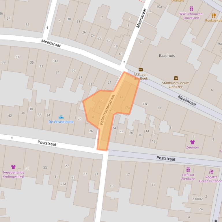 Kaart van postcodegebied 4301EG.