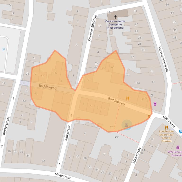 Kaart van postcodegebied 4301EK.