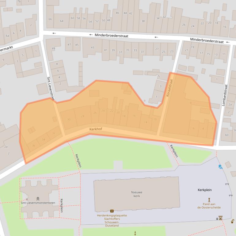 Kaart van postcodegebied 4301EP.