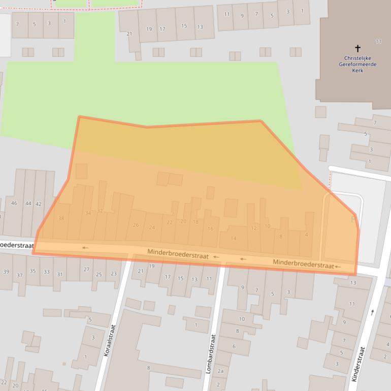 Kaart van postcodegebied 4301EW.