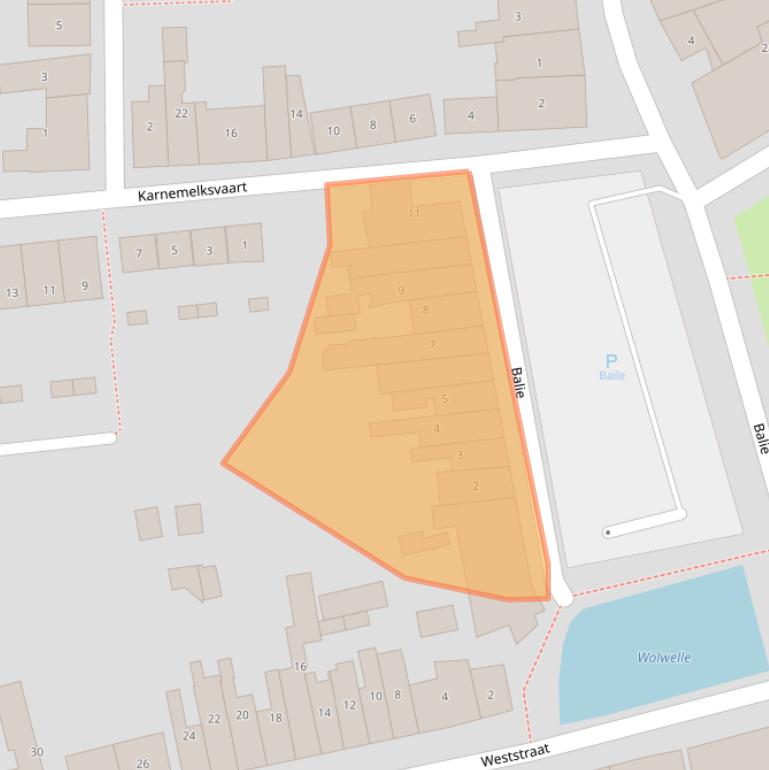 Kaart van postcodegebied 4301GZ.