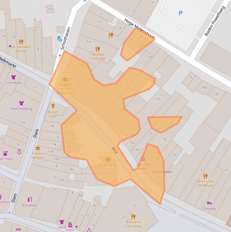 Kaart van postcodegebied 4301JC.