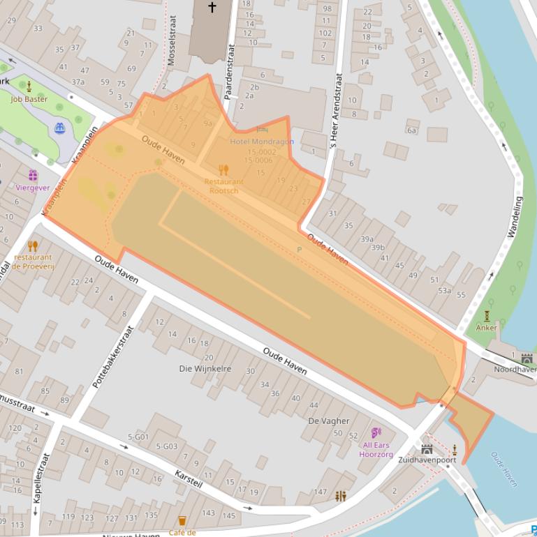 Kaart van postcodegebied 4301JJ.