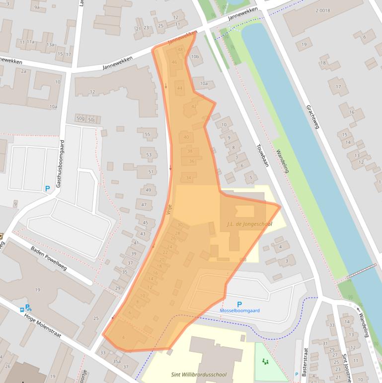 Kaart van postcodegebied 4301JZ.