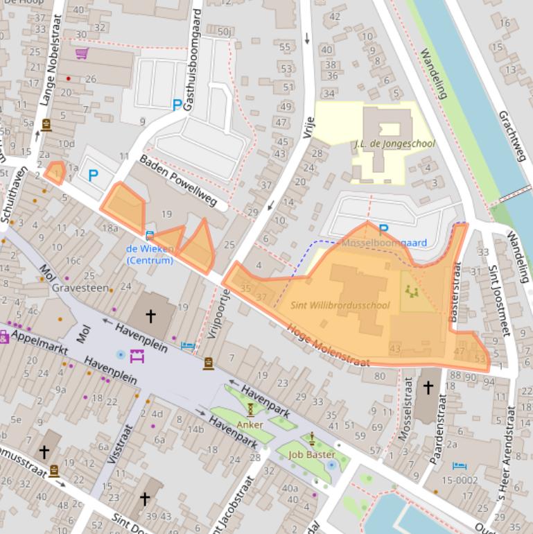 Kaart van postcodegebied 4301KB.