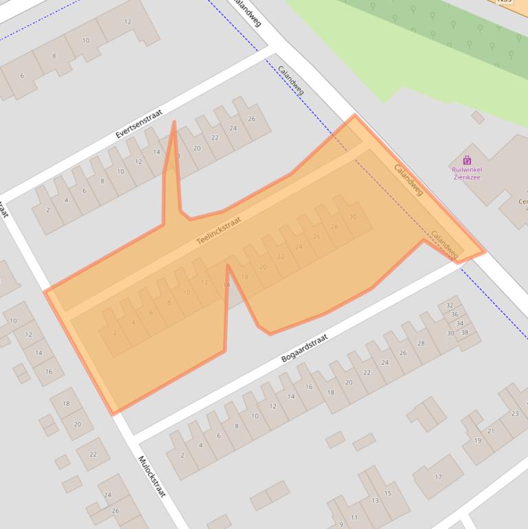 Kaart van postcodegebied 4301KM.