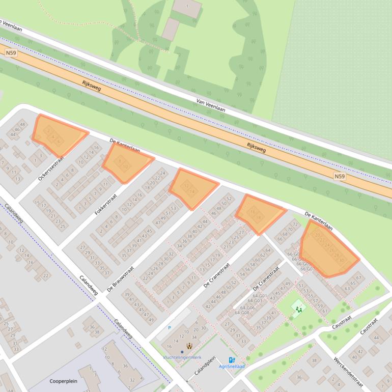 Kaart van postcodegebied 4301MB.