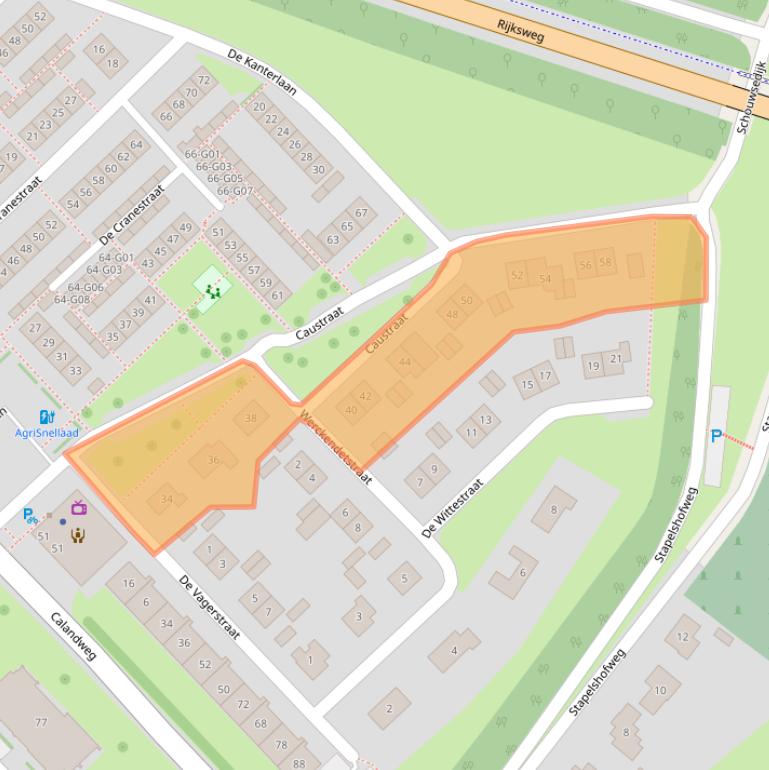 Kaart van postcodegebied 4301MN.