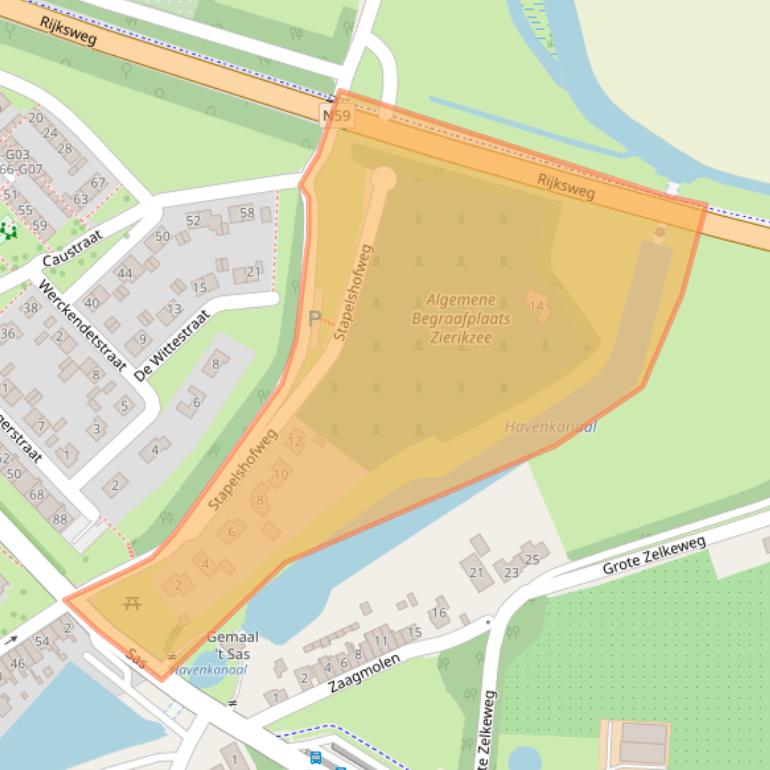 Kaart van postcodegebied 4301NM.