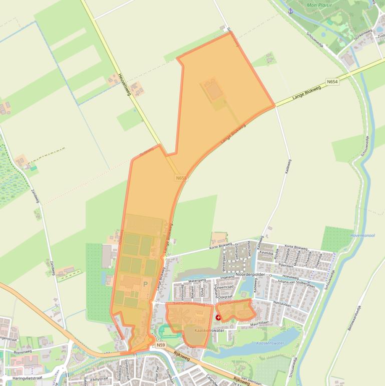 Kaart van postcodegebied 4301NW.