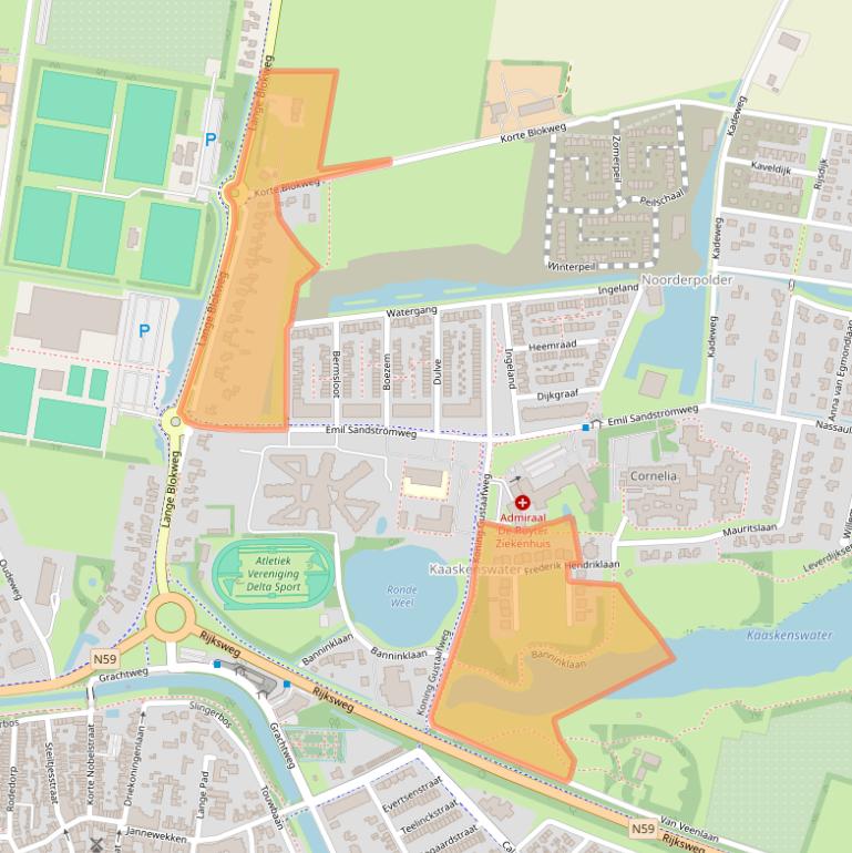 Kaart van postcodegebied 4301NZ.